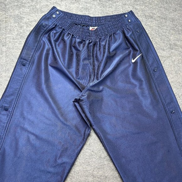 Nike Tear Away Warm Up Track Pants Men XL Blue 29" Relaxed Side Snap Breakaway - Picture 2 of 15